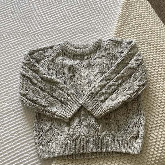 Zara Boys' Gray Cable Knit Sweater 5-6Y - Picture 1 of 3